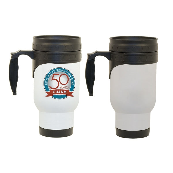 Sublimation Stainless Steel White Travel Mug, Sublimatable travel mug,