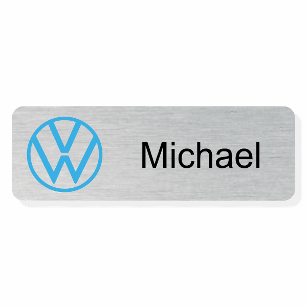 1.5"x3" Sublimation Satin Silver Name Badge, 15 each squared corners