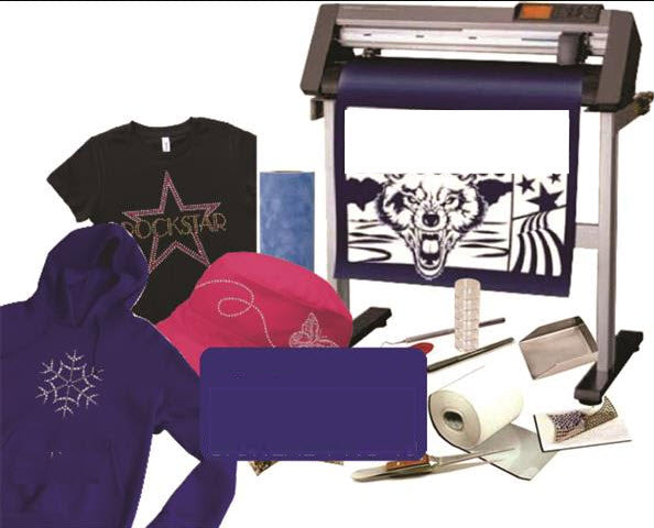 Graphtec Rhinestone SignLab Cut Pro 10 with advanced Rhinestone tools bundle with Vinyl Cutter Bundle 24" CE7000-60 with Magic Flock Start up kit