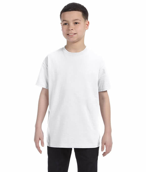 5450 Hanes Youth 100% Cotton 6. oz.Hanes -Tagless, White, 1 each