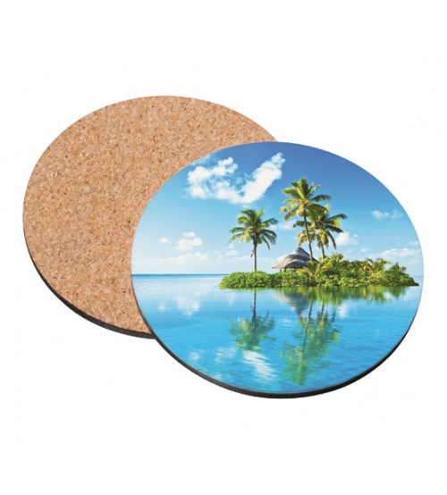 5822 Sublimation Coaster hardboard 3.75" w cork backing, 40 each