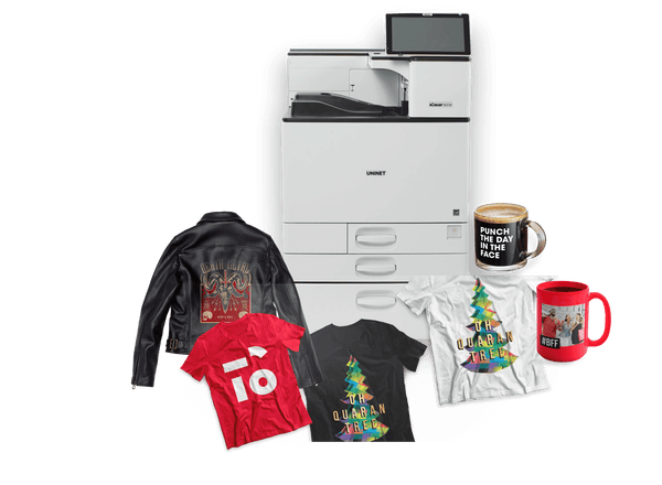 White and Color Laser Printer Uninet 800W Pro White Toner Laser Transfer Printer for T Shirt  Super printer 12.6" x 19". with Storage cart. CMYW