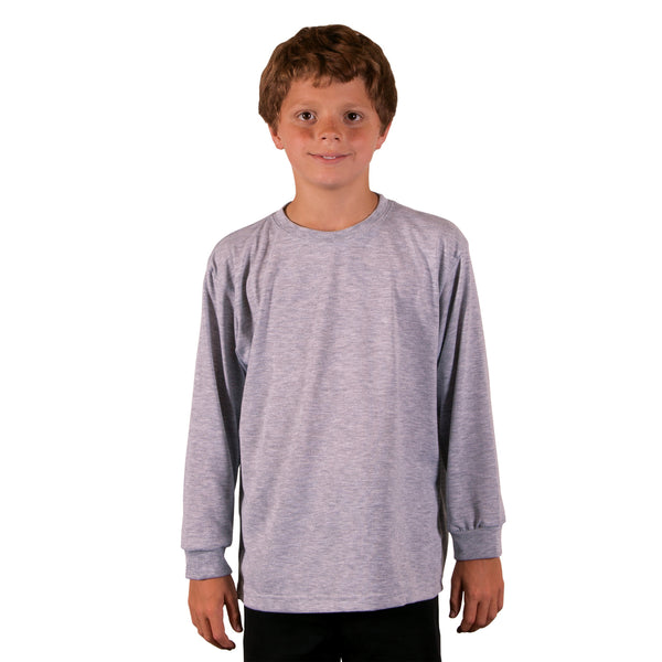 SublimationYouth  Basic Long Sleeve Shirt, Ash,  6 each