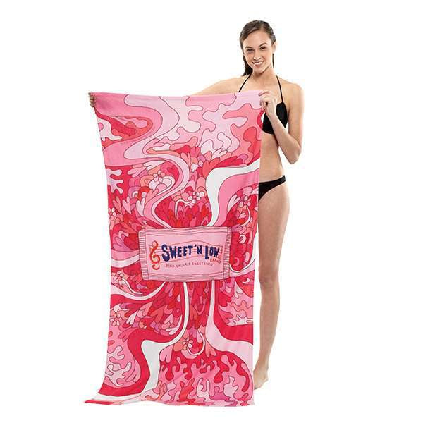 Sublimation Towel Microfiber Velour Beach Towel, 30W"x60"L, White,6 each