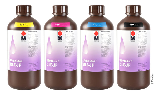 Marabu’s Ultra Jet DLE-JF ink, designed for the Mimaki UCJV Series UV-LED printer UV-LED Mimaki Inks