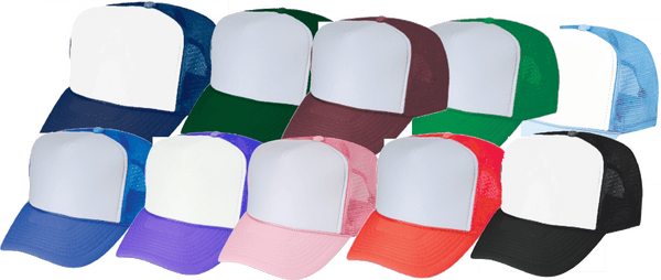 Trucker Cap for Sublimation, 12 each, 10 colors