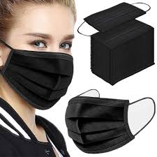 Disposable Face Mask Adult, Blanks, 50 each, Black