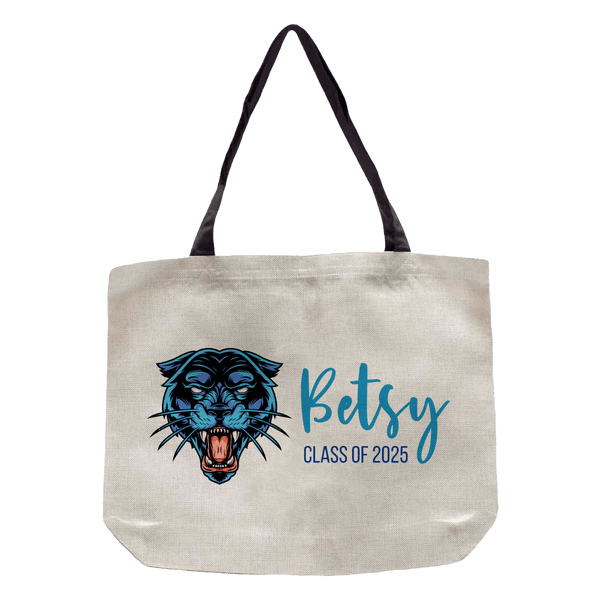 Sublimation Burlap Tote Bag 14"x16" with Black Handles, 100% Polyester,  50 each