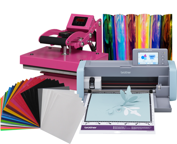 Craft Cutter-Heat Press Bundle and supplies