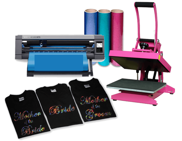 Vinyl Cutter 19” Bundle start up with heat press and vinyl