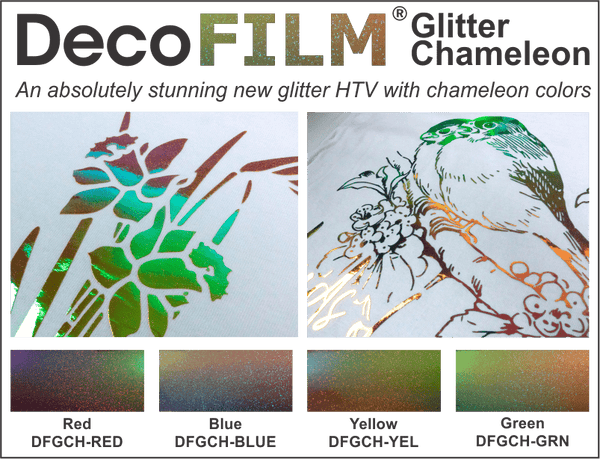 Deco Film Glitter Chameleon HTV , Opal Look,  19.5”x 5 yards T Shirt Vinyl