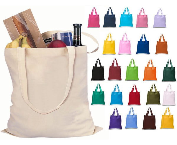 Tote Bag Economical Canvas Colors, 100% cotton,12 each