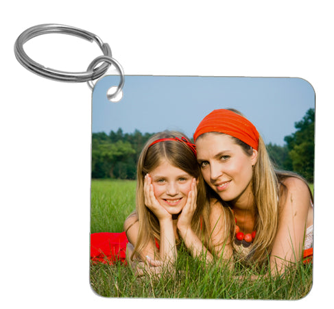 4107 White Aluminum Sublimation Square Key Tag, 2-Sided Square,2.5" x 2.5" ; 50 each