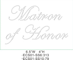 Matron Of Honor, clear rhinestones , 5 each