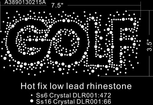 Golf Rhinestone Transfer, 1 each - SEPS Graphics – sepsgraphics.com