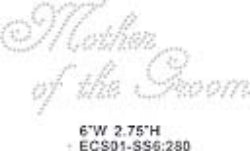 Mother Of the Groom, clear rhinestones , 5 each