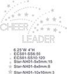 CheerLeader, clear rhinestones , 5 each