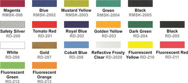 RD 200 series Colored Reflective with Sticky Carrier 19"x5yd  Safety Vinyl for T Shirts