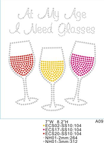 At My Age I need Glasses rhinestone transfers, 1 each