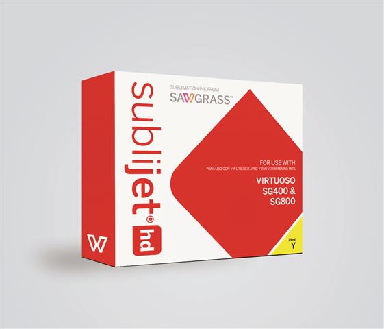 Sawgrass Yellow Sublimation Sublijet-HD Ink for the Virtuoso SG400 and SG800 Small Carts Sublimation Printer, 1 each