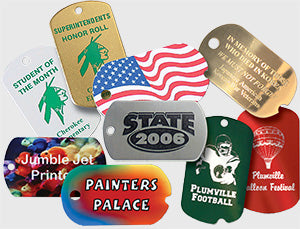 Sublimation Dog Tag  1 1/8 x 1 7/8  Glossy White, 2 sided, 50 each, not notched