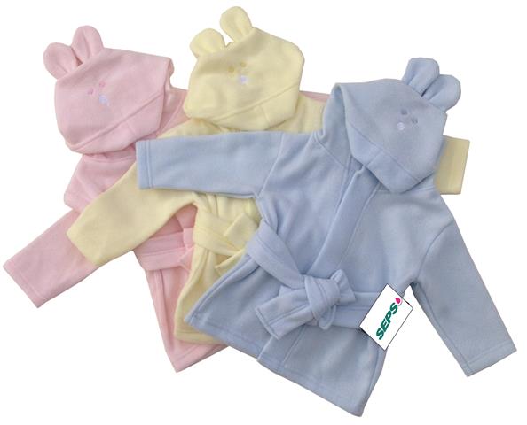 Sublimation Infant Robe, choice of  Pink, blue or yellow, 1 each up to one year,