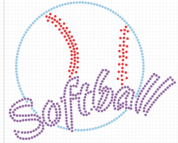 Softball Rhinestone Download 3 color