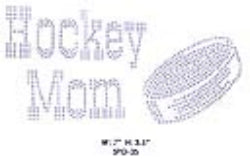 Hockey Mom rhinestone transfer, clear rhinestones , 1 each