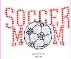 Soccer Mom rhinestone transfer, clear and Black rhinestones , 1 each