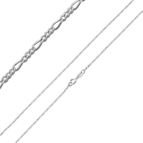 18" Sterling Silver Chain, Figaro 1.0mm 1 each