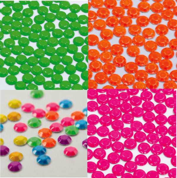 Korean Rhinestuds NEON 4mm, 100 gross