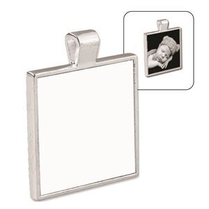 Sublimation 15/16 Aluminum Square insert for Pendants, 1 each