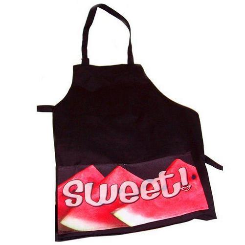 sublimation black apron with white pocket