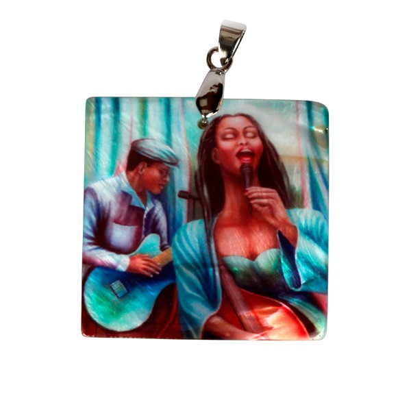 1.56" x 1.56" Square Sublimation Mother of Pearl Pendant, 1 each