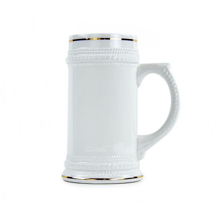 sublimation beer stein gold trim