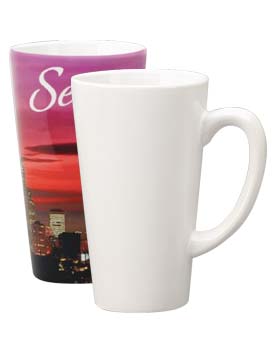 white sublimation funnel mug