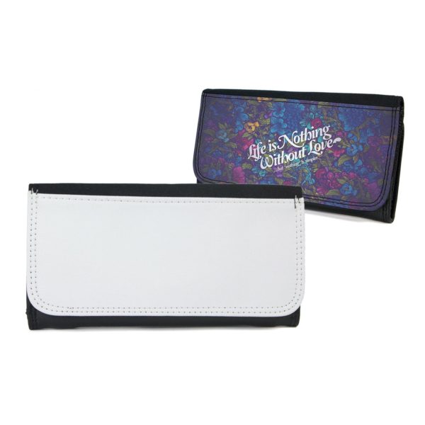 black leatherette sublimation wallet