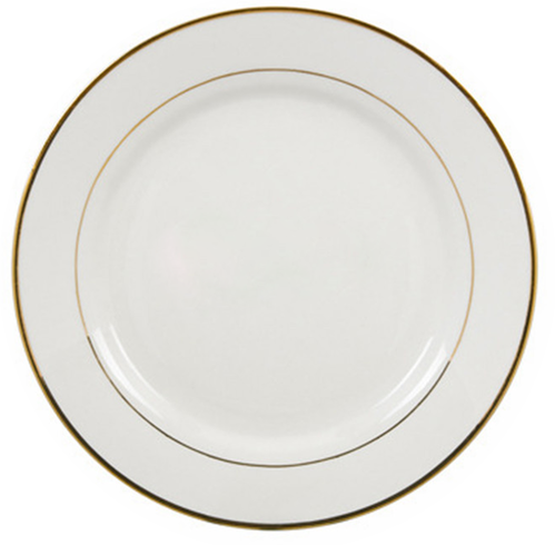 Sublimation White Round Ceramic Plate with Gold Edging, 20.3 cm