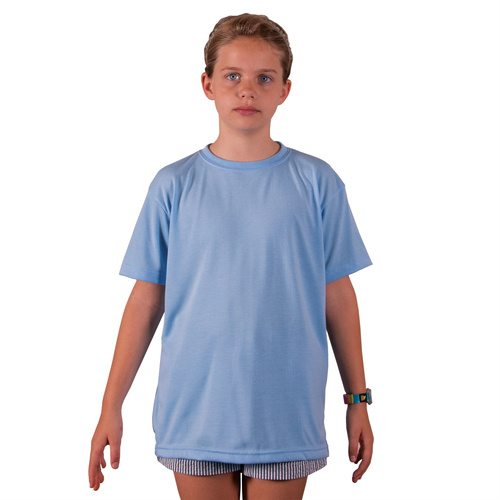 Kids' sublimation T-shirt with colour sleeves Basic weight: 140 g/m² Size:  8 years Colour: white and red