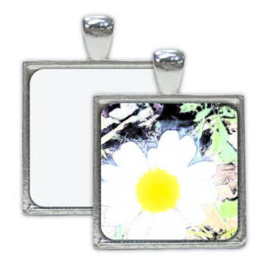 1 Square Sublimation Mother of Pearl Insert Pendant with Frame, 1 Each