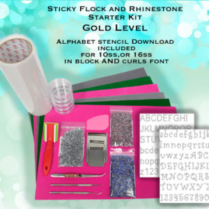 Magic Sticky Flock Rhinestone Template Material Flock Kits-Rhinestone Stencil Flock - Sticky Adhesive Flock - for Cricut and Cameo Cutting Easy for