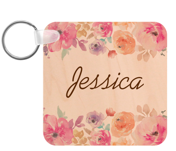 Custom Sublimation Blanks Wooden Key Chains For Laser Engraving