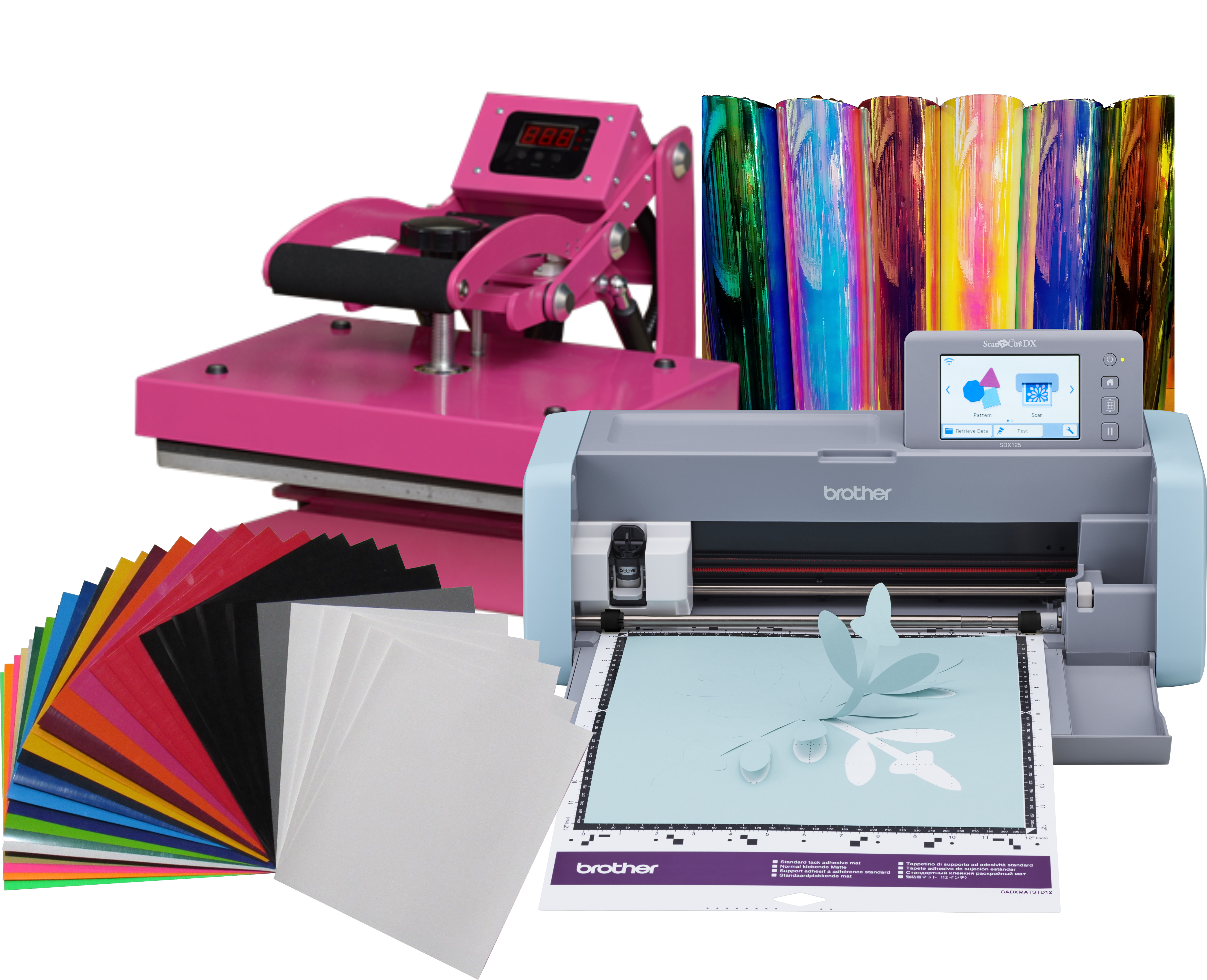 Craft Vinyl Cutter Bundle And Heat Press And Supplies Crafting