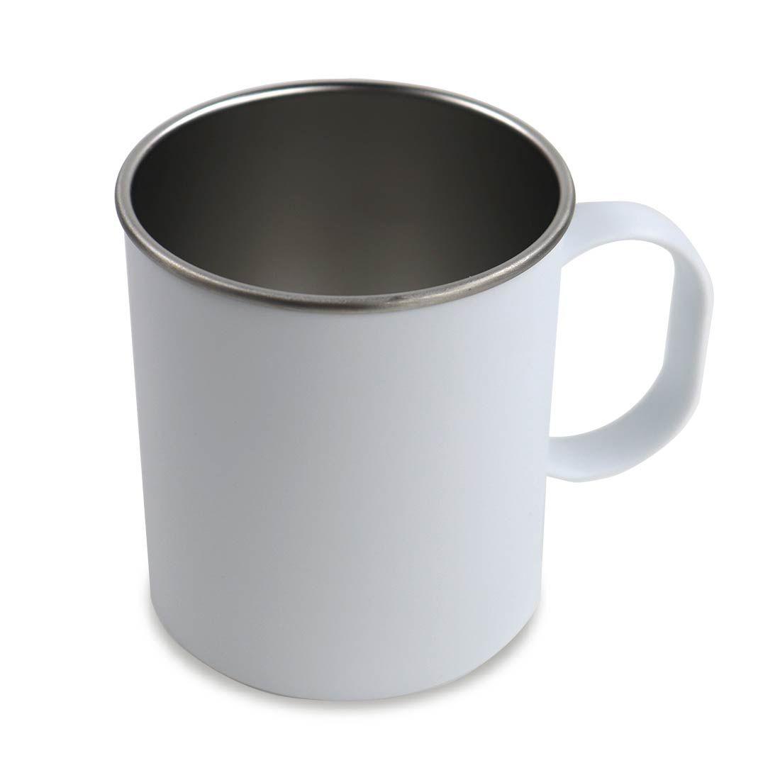 11 oz. White Matte Stainless Steel Camp Mugs for Sublimation