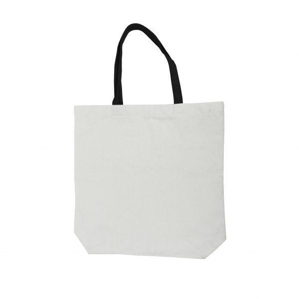 Sublimation Tote Bag white with Black Handles, 100% Polyester, 16wx16 H, 1  each