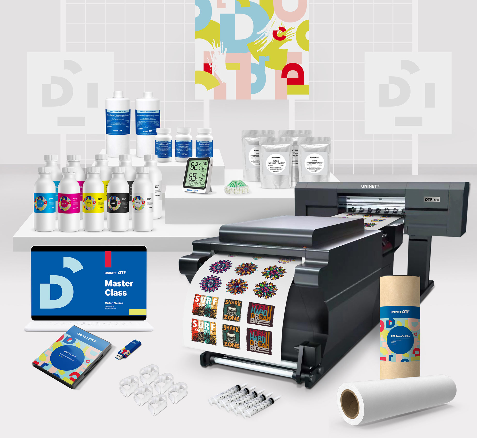 DTF online Printer and Shaker, Direct to Film printer and online